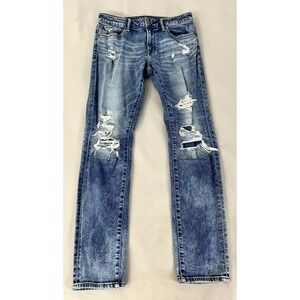 American Eagle Jeans Mens 33x32 Blue Next LevelAirFlex Distressed Skinny Stretch